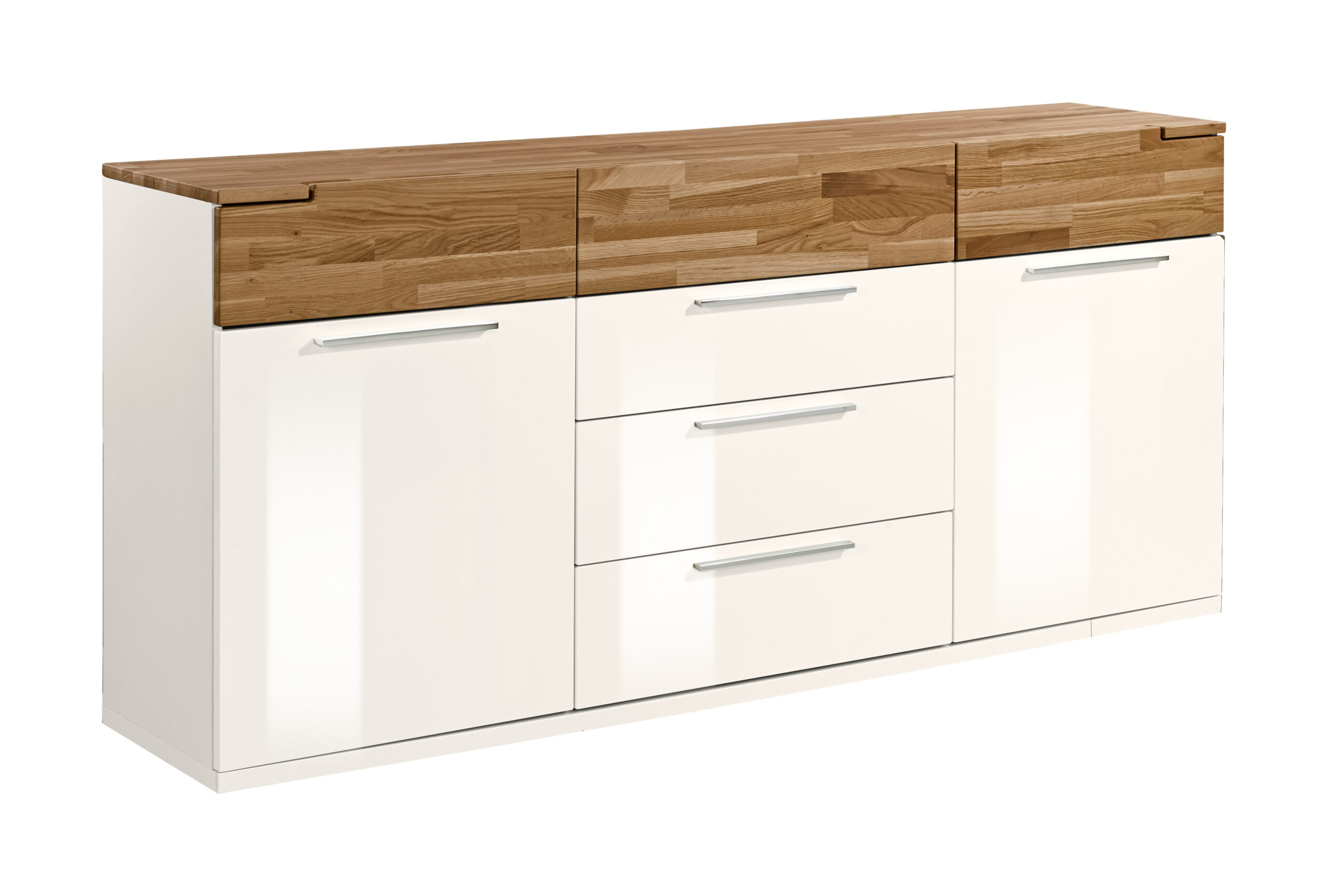 FEEL bedroom sideboard with 2 cupboards & 6 drawers in Alpina White