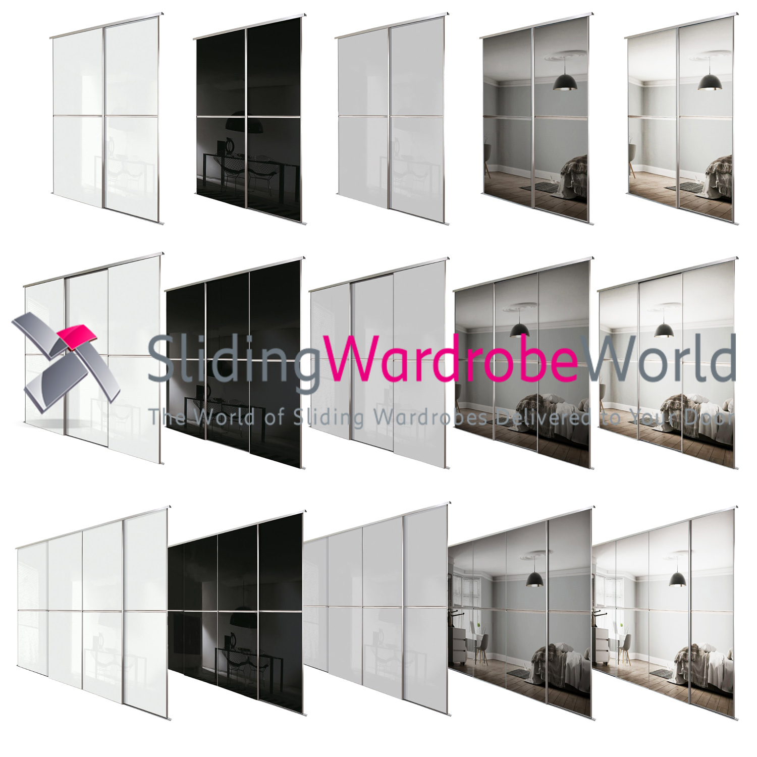 15 OFF Gliss Minimalist Aluminium Sliding Wardrobe Door and Track Kits