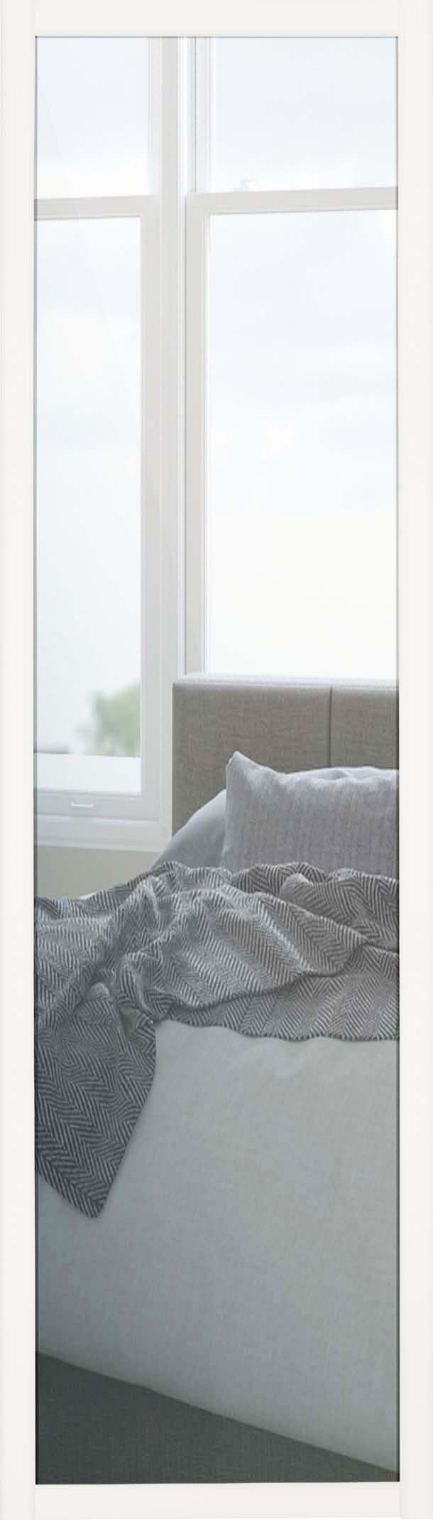 Shaker Single panel, DOVE GREY framed, MIRROR 610mm (with FREE Track set*) Sliding Wardrobe World