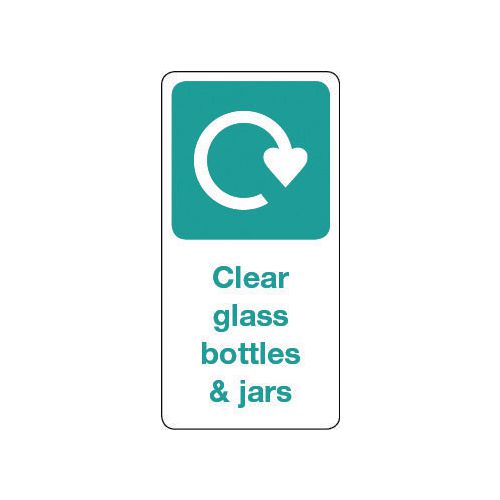 Sign Clear Glass Bottles & Jars Vinyl Roll Of 500 H X W 50 X 25 Recycling And Energy Saving