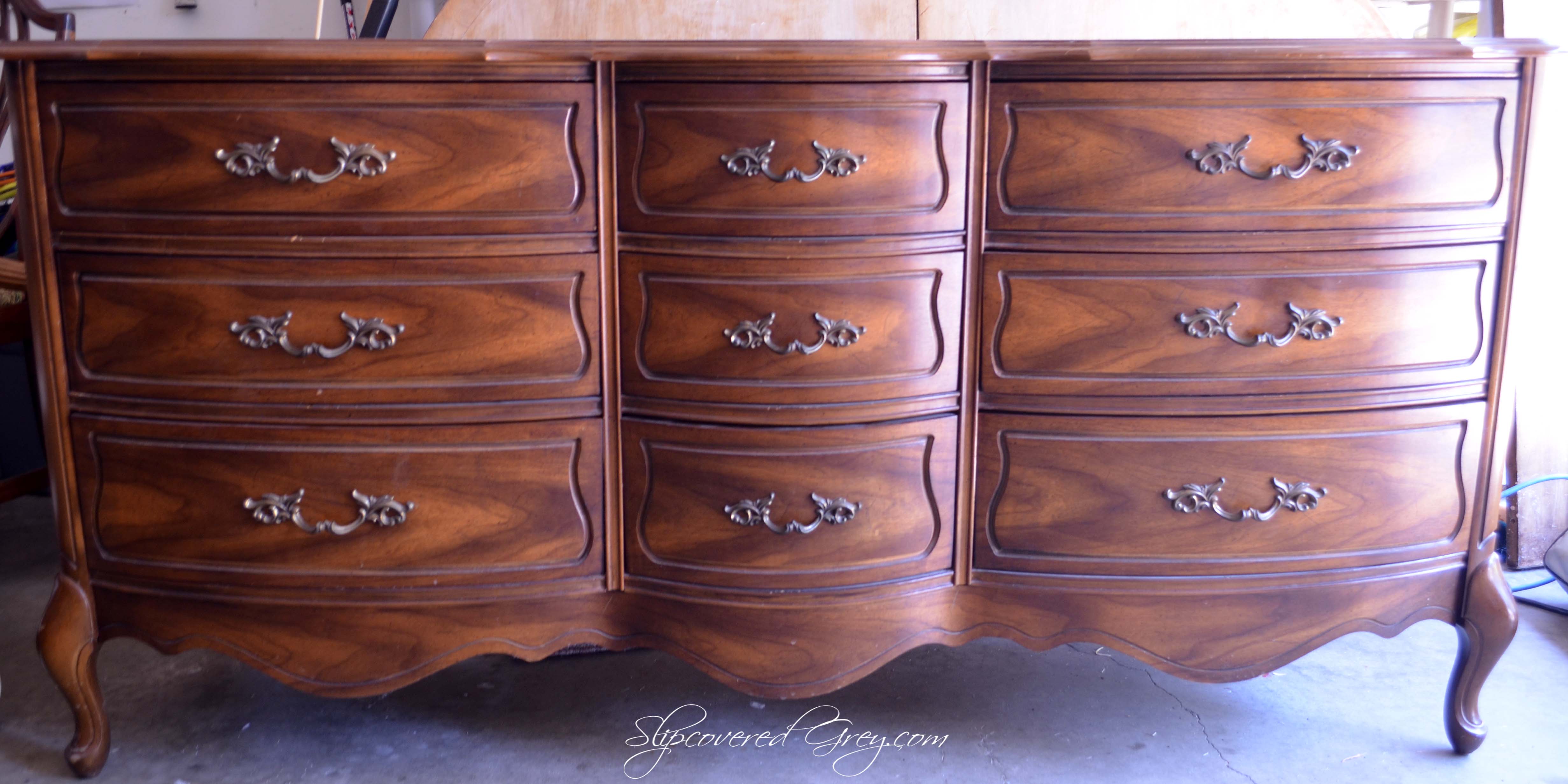 DIY French Dresser Slipcovered Grey