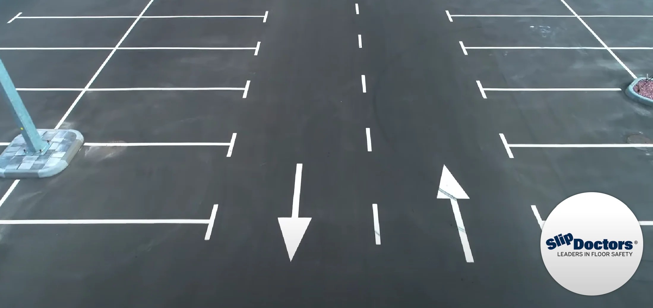 How to paint lines in a parking lot with antislip paint