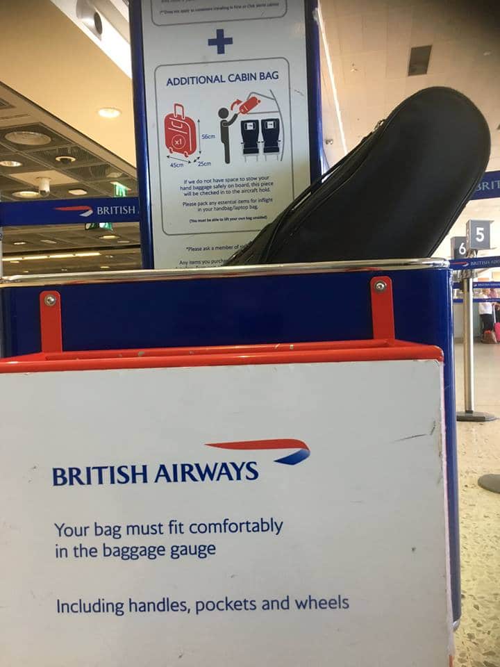 BA Bag Size Frame Cage Tester To Measure Dimensions Of Passenger Hand Held Carry On Flight Hand