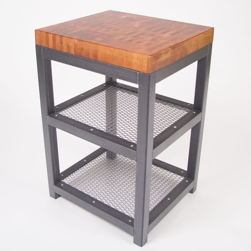 Upcycled Cutting Board Side Table Custom Made Upcycled Furniture