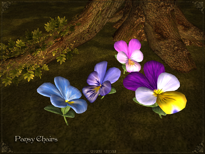 Second Life Marketplace Pansy Chairs Fatpack [mesh] by Caverna Obscura