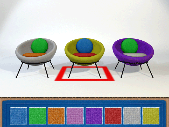 Second Life Marketplace Cushioned Bowl Chair with Multi Color Change HUD