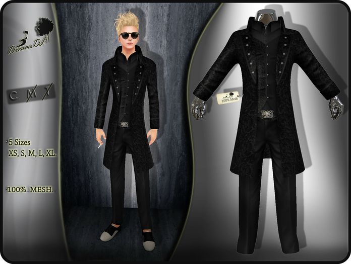 Second Life Marketplace Black Men's Magician Outfit