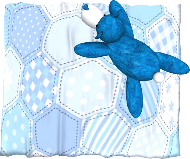 Second Life Marketplace Nap Blanket Blue Patch Work