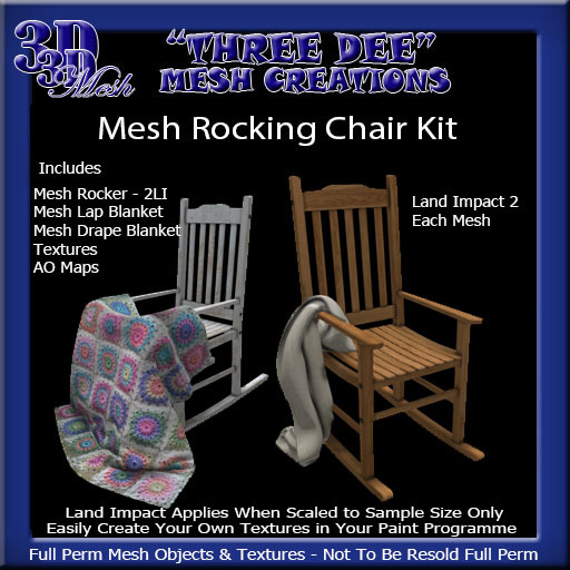 Second Life Marketplace TD Mesh Rocking Chair Kit