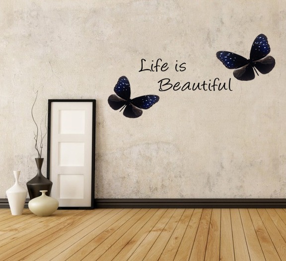 Second Life Marketplace .{ MG }. Life Is Beautiful Wall Decal