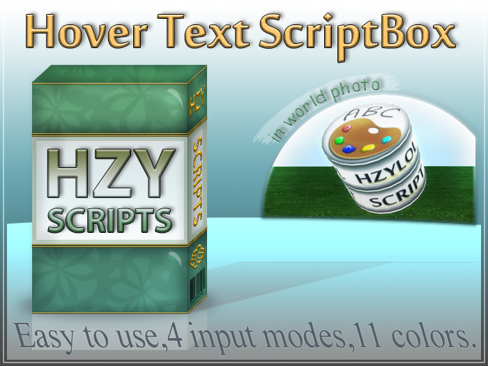 Second Life Marketplace FREE promo Hover / floating Text ScriptBox