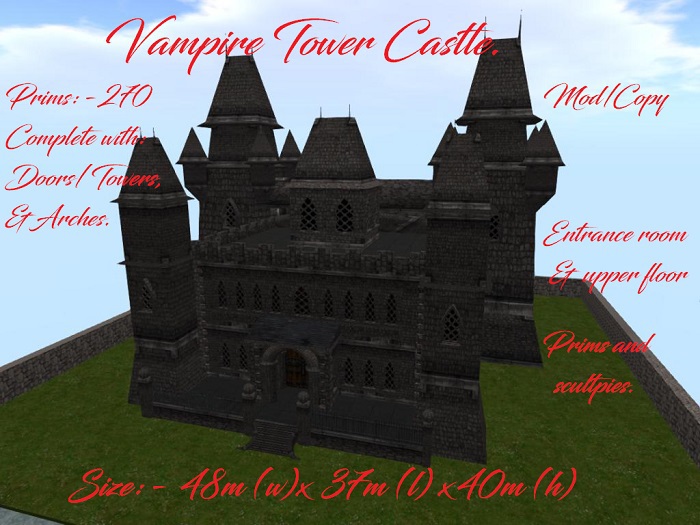 Second Life Marketplace VAMPIRE TOWER CASTLE BOXED