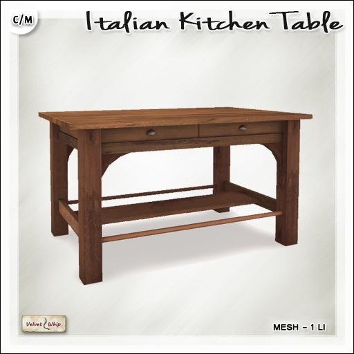 Second Life Marketplace [V/W] Italian Kitchen Table 1 LI Mesh furniture