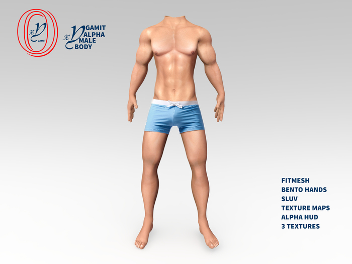 Second Life Marketplace OCACIN GAMIT MALE BODY Fitmesh Bento Mesh Body