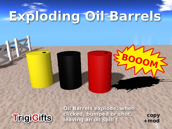 Second Life Marketplace Oil Barrels