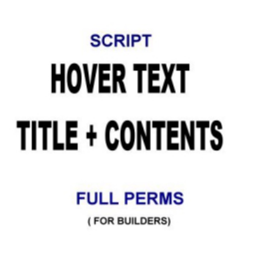 Second Life Marketplace Special Hover Text with Title and Content of