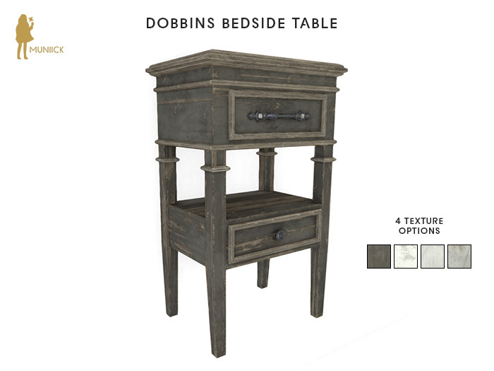Second Life Marketplace Muniick Dobbins Bedside Table