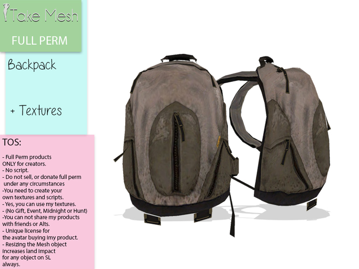 Second Life Marketplace ! TakeMesh Backpack