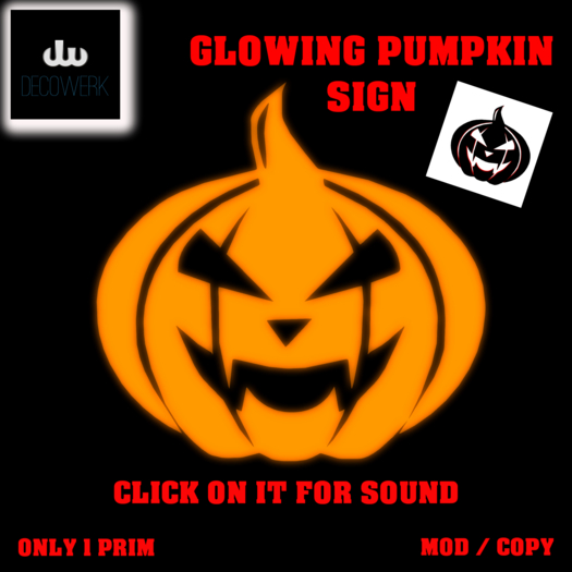 Second Life Marketplace [dW] glowing.pumpkin.with.sound (100 MESH)
