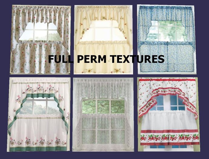 Second Life Marketplace 6 Window Panel Curtain [1] FULL PERM TEXTURES
