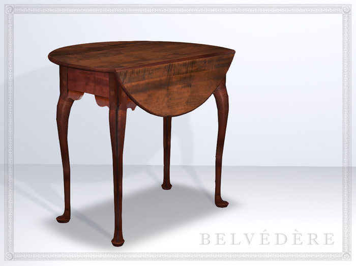 Second Life Marketplace BELVÉDÈRE Queen Anne maple dropleaf table