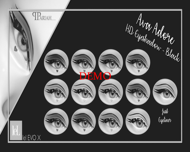 Second Life Marketplace ..Pariah.. Ava Adore HD Eyeshadows DEMO