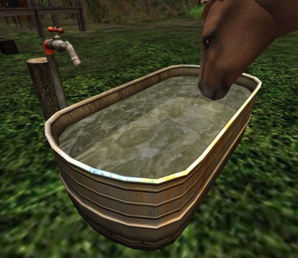 Second Life Marketplace !! BrickWerkz !! Rustic Horse Water Trough v1.2