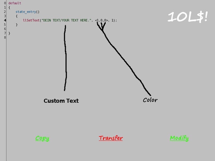 Second Life Marketplace Hover Text script (v1.0)