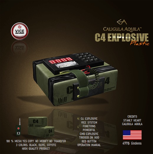Second Life Marketplace COMBAT C4 PLASTIC EXPLOSIVE VICE