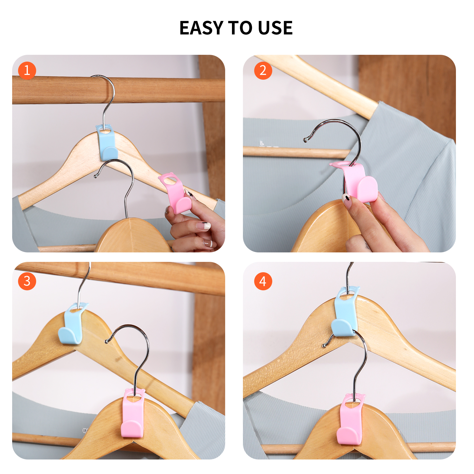 SLMT Clothes Hanger Connector Hooks Panda Shaped Space Saver Hanger