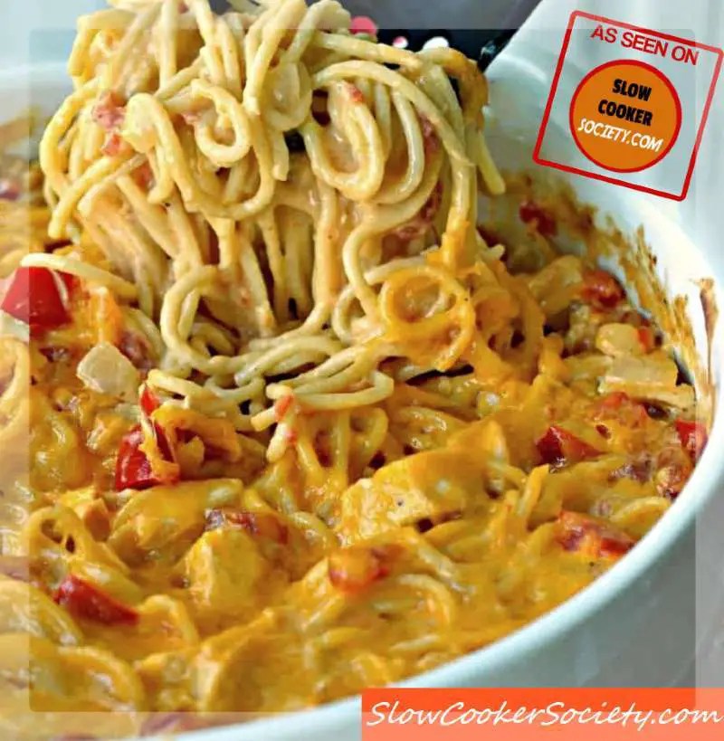 Slow Cooker Cheesy Chicken Spaghetti