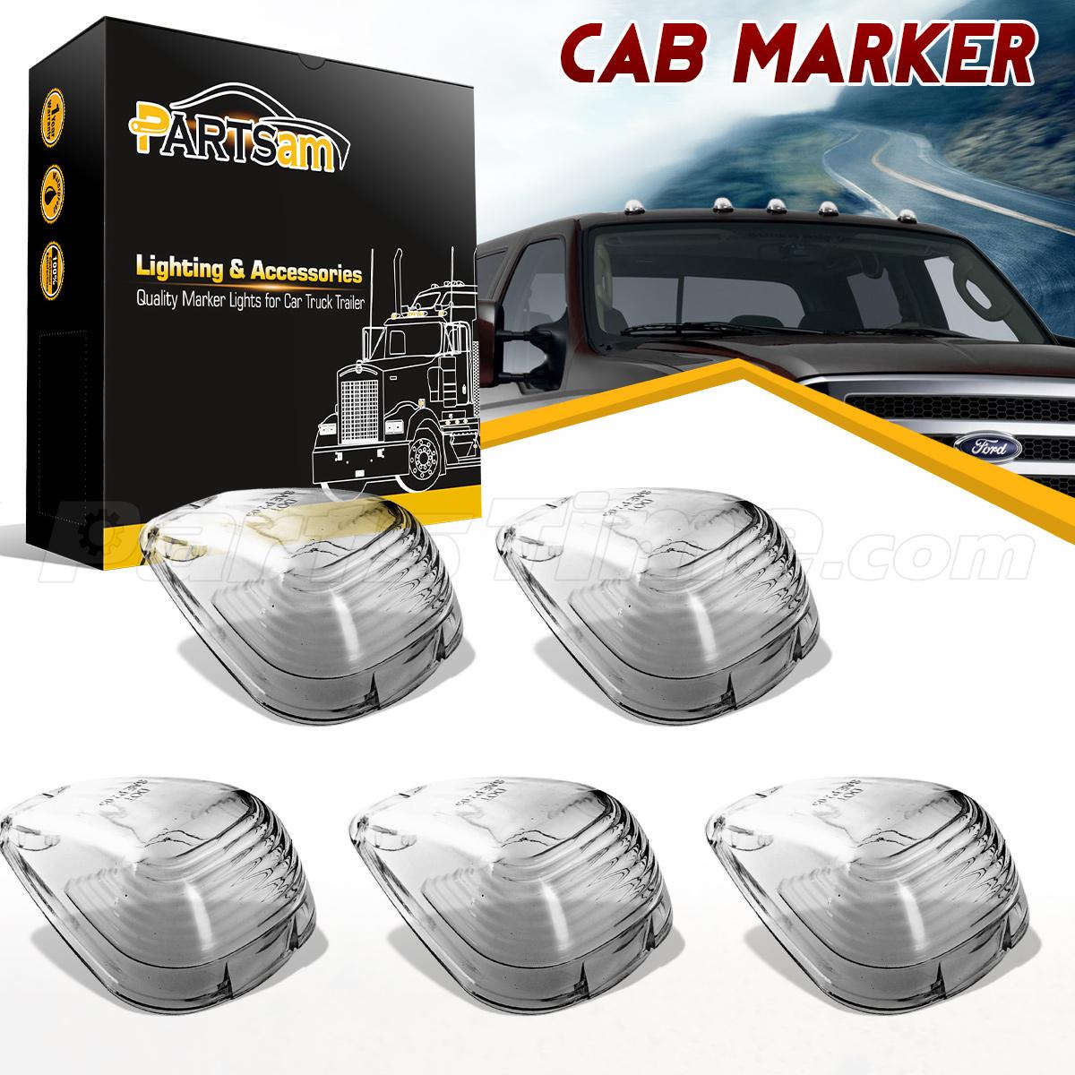 5x Clear Cab Marker Clearance Light Lens Covers For Ford F250 F350