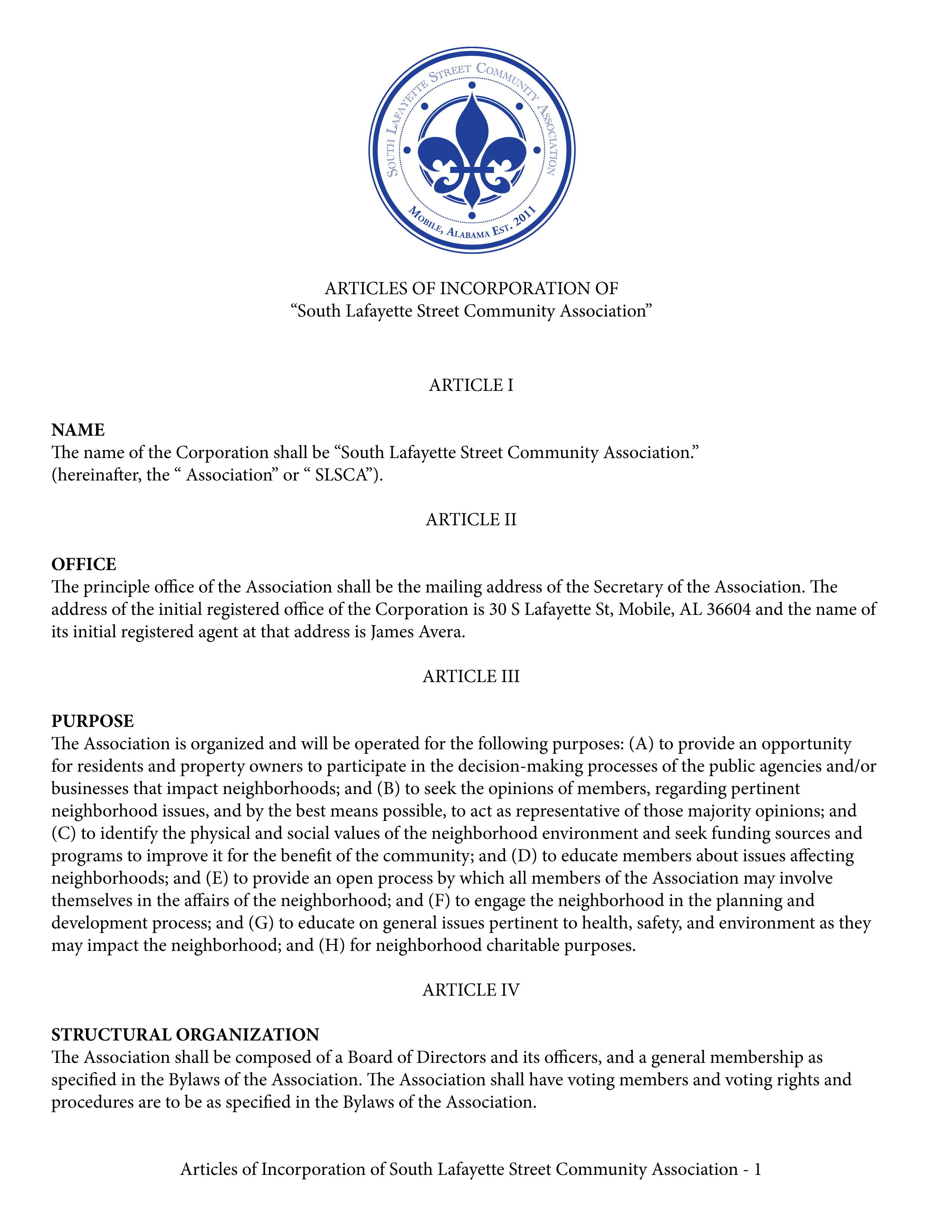 South Lafayette Street Community Association