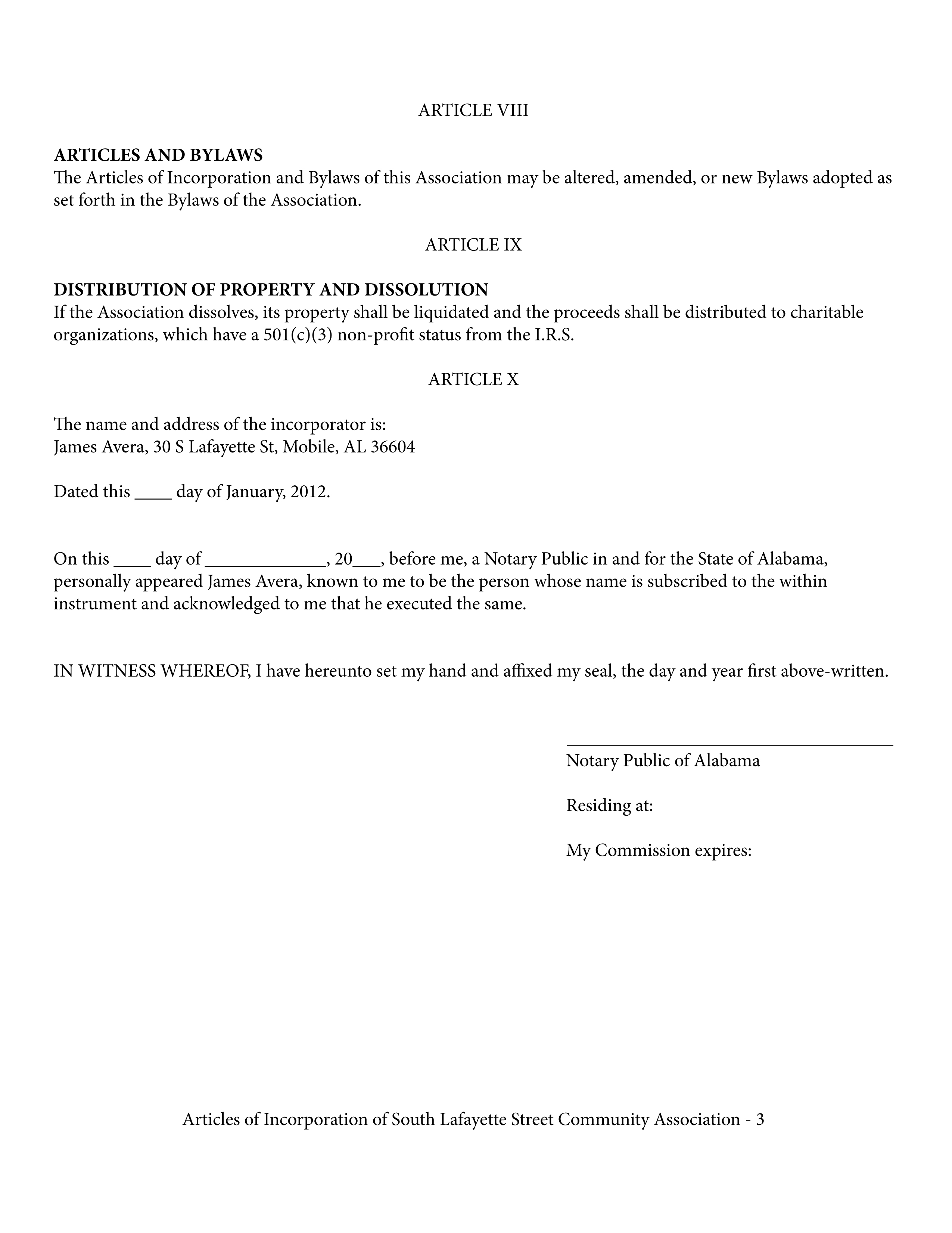 South Lafayette Street Community Association