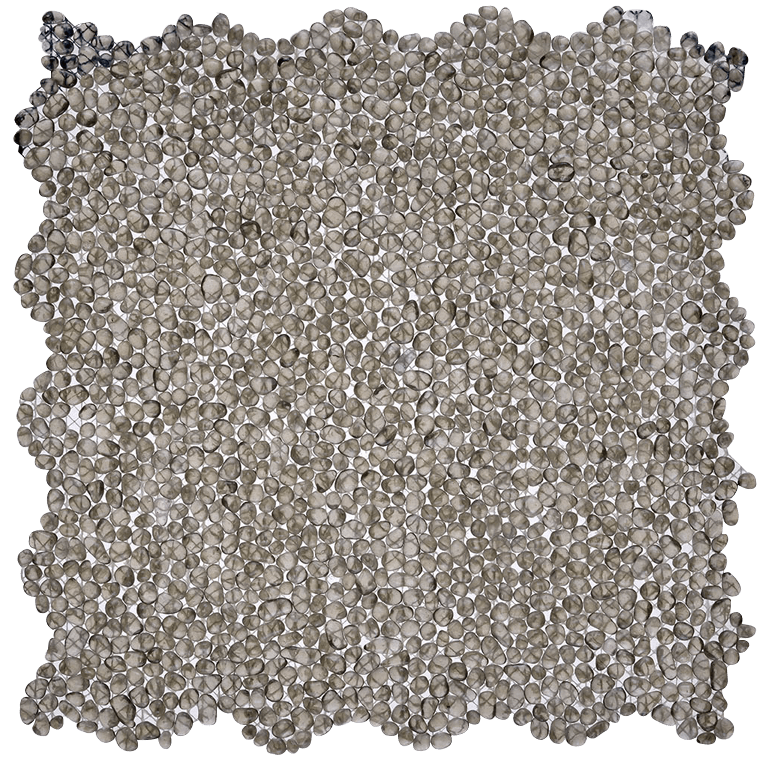 natural production of small stones, stones web material, pebble mesh