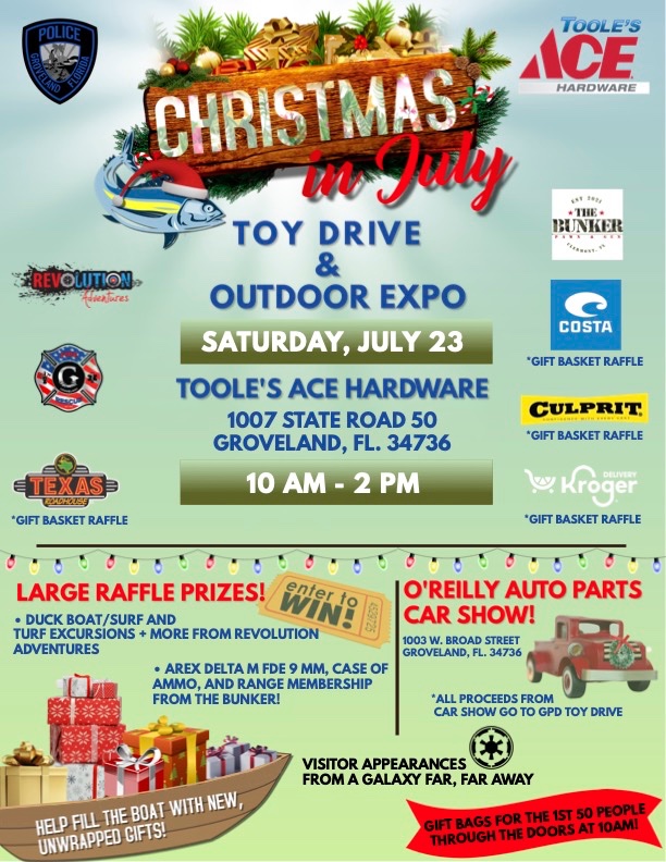 Christmas in July Toy Drive and Outdoor Expo (July 23) South Lake Tablet