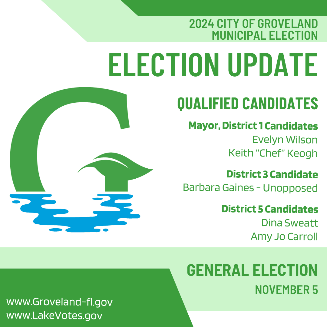 City of Groveland Municipal 2024 Election Update South Lake Tablet
