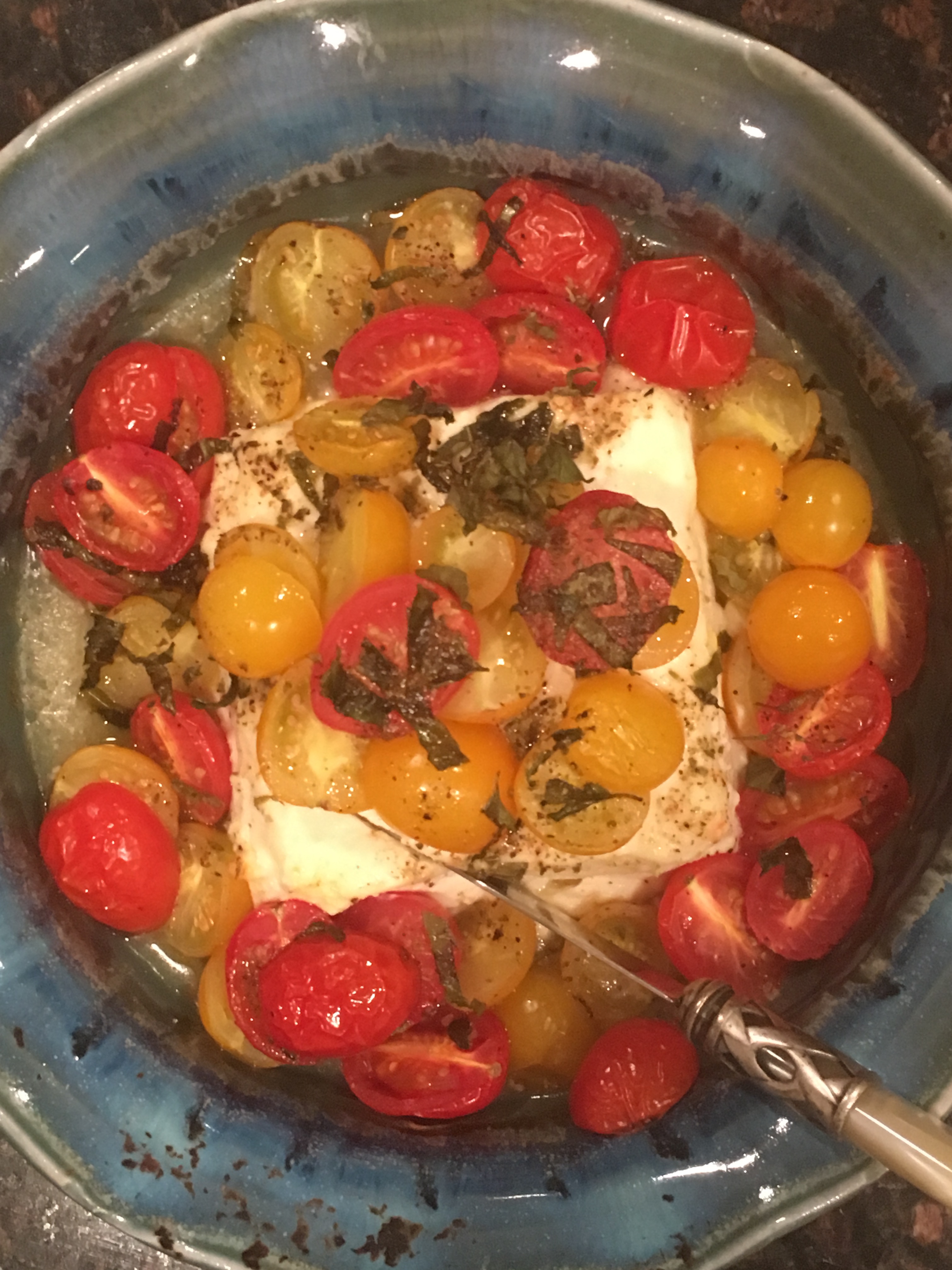 Baked Feta with Cherry Tomatoes sly rooster