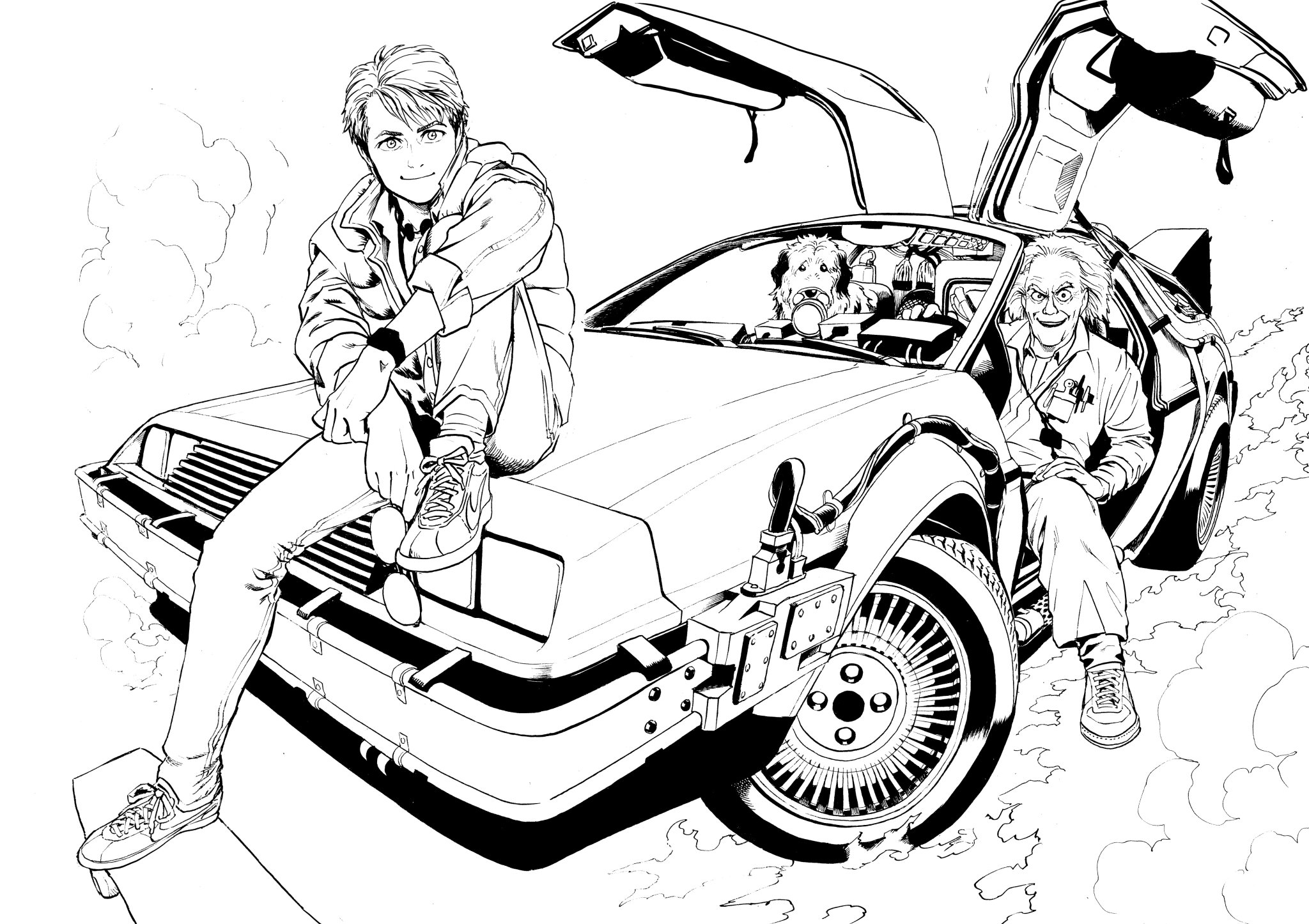 Dessin Delorean Retour Vers Le Futur AUTOMASITES