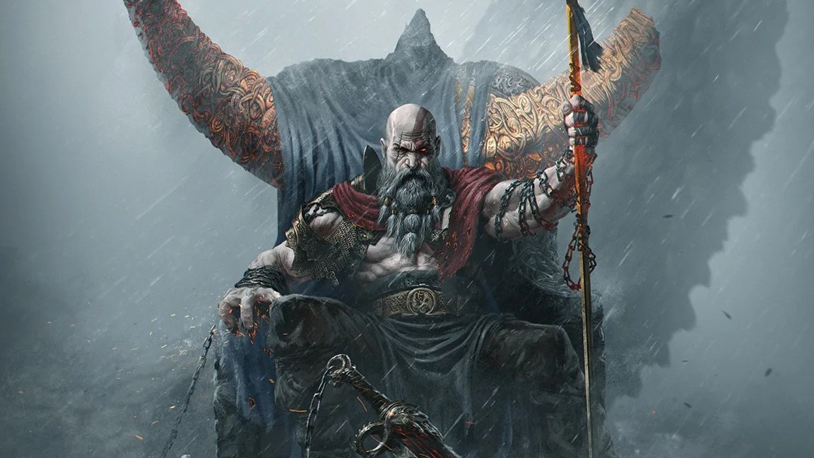 God of War Kratos é Odin em ilustração épica