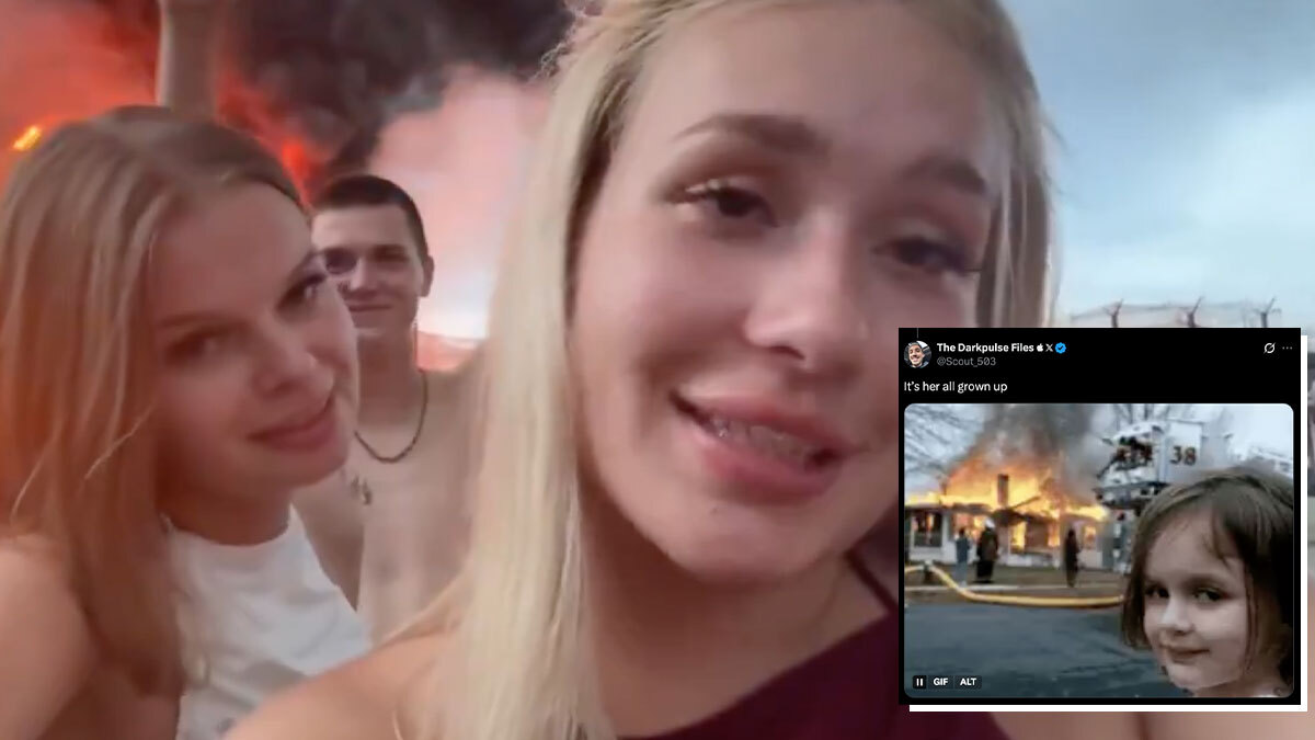 Russian Youth Filming TikTok In Front Of Burning Oil Depot After