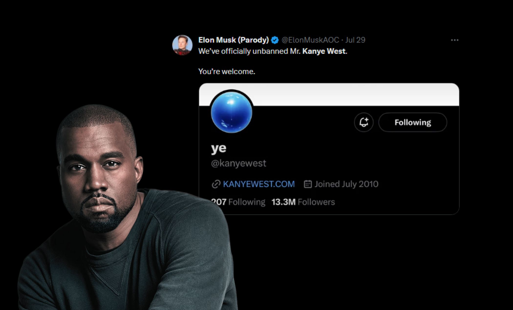 TwitterturnedX unbans Kanye WestturnedYe; reacts Tech