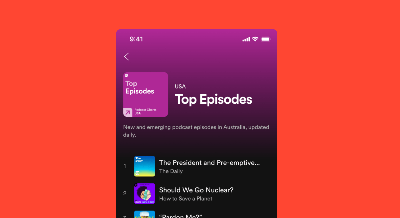 Spotify makes improvements to its podcast charts