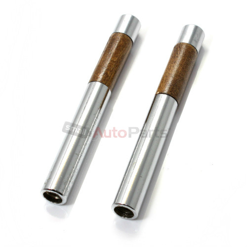 2 ChromeWalnut Wood Interior Door Lock Knobs Pins for CarTruckHotRod