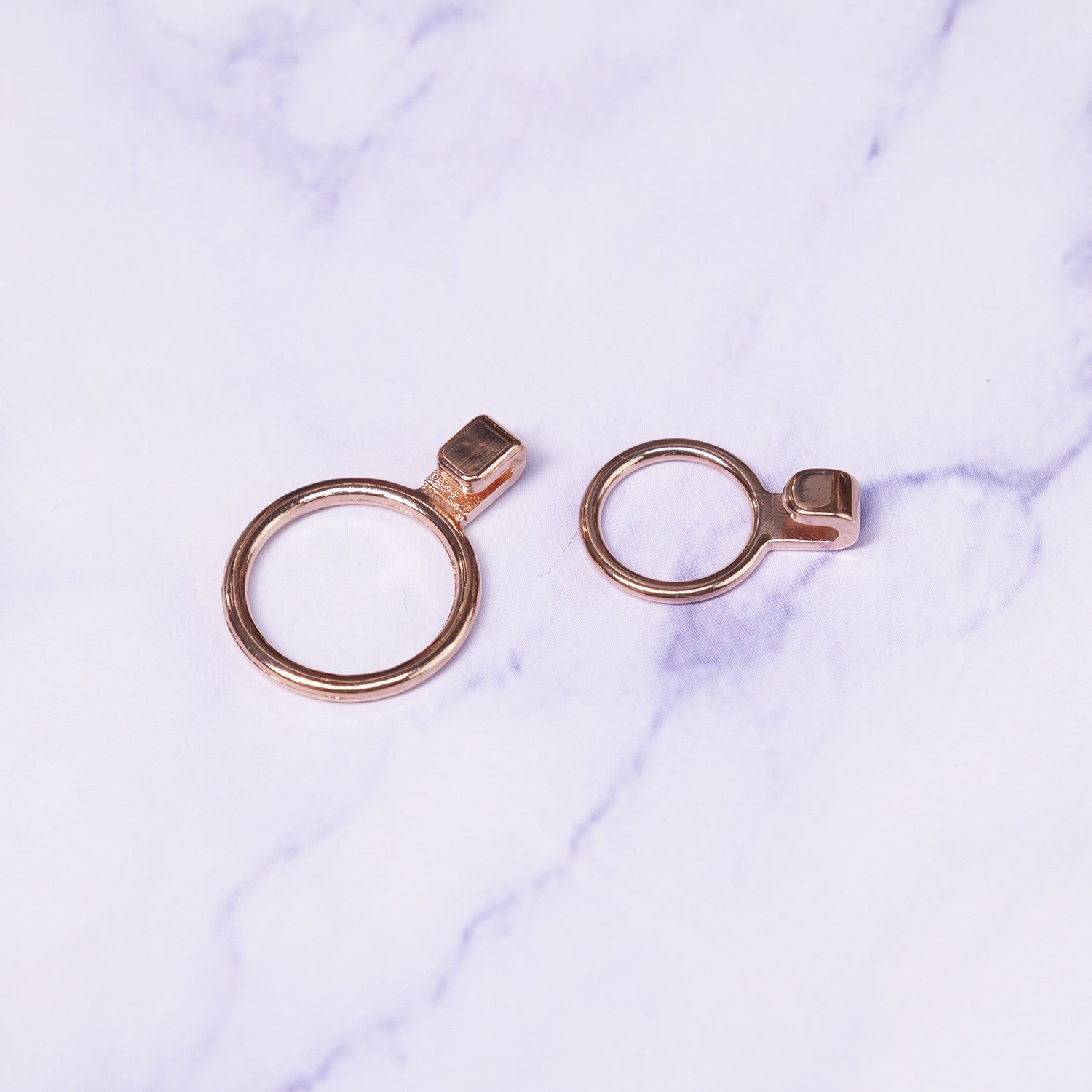 Rose gold rings with hooks Small Bobbins