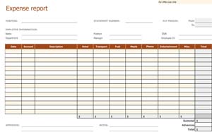Printable Sample Expense Report - Small Business Free Forms