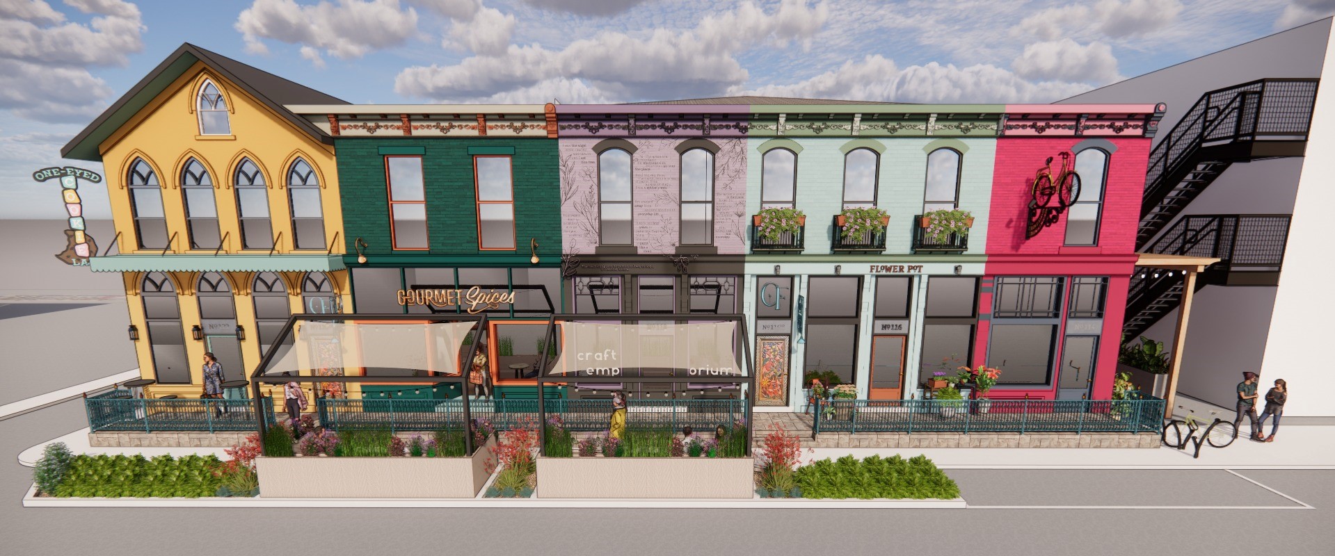 Rainbow Row Bellefontaine, a Colorful, Creative Art & Retail District