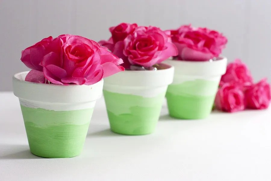 Mini Ombre Painted Flower Pots An Easy DIY Gift, Party Favor or Home
