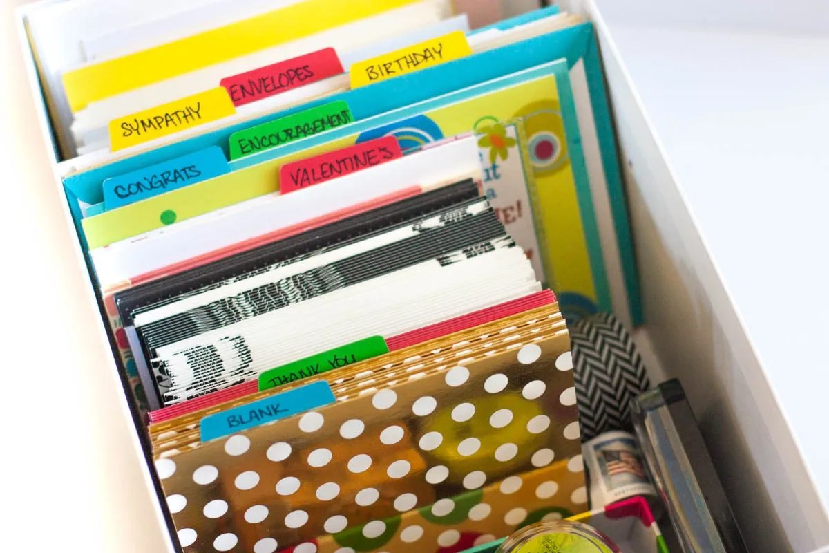A DIY Greeting Card Organizer