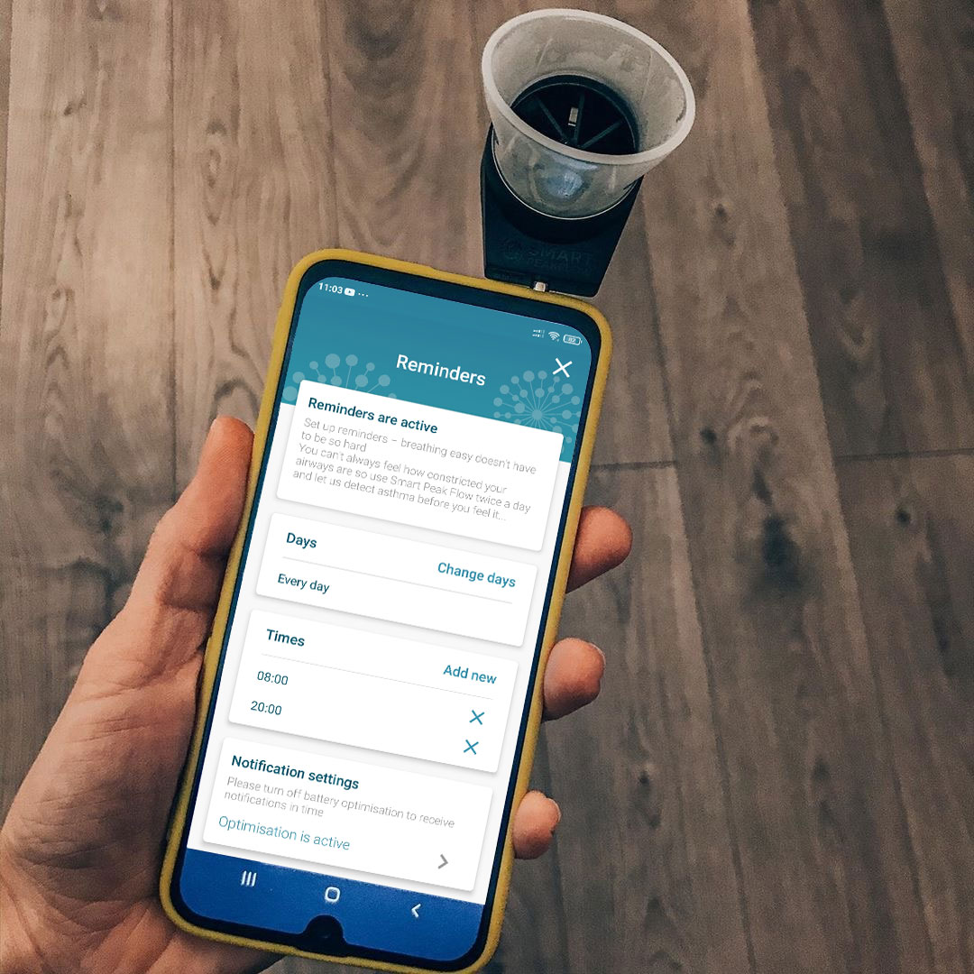 Smart Asthma app subscription with free Smart Peak Flow meter